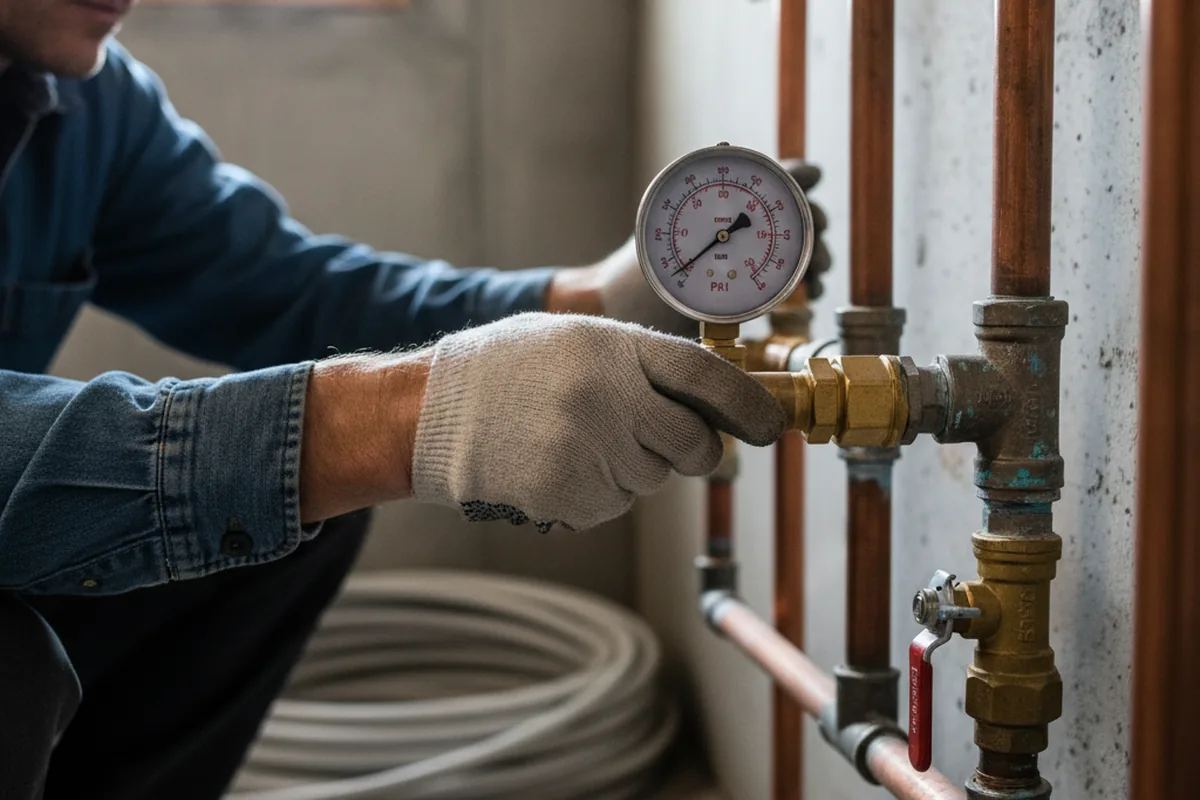 Pressure testing a repaired line during Water Line Repair in Flossmoor