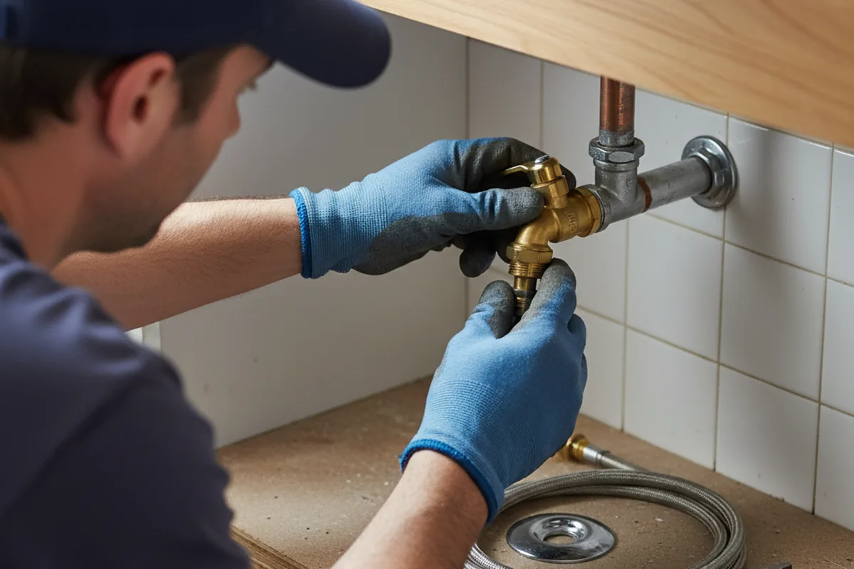 Shutoff valve and fitting work during Emergency Plumbing in Flossmoor
